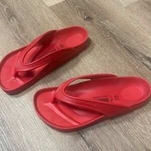 Red Birkenstock sandals size 36